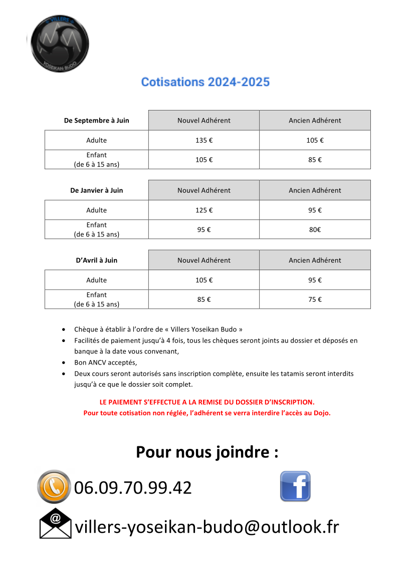 grille tarifaire saison 2023-2024